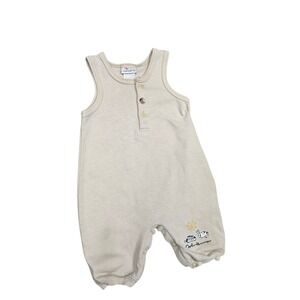 Carter's John Lennon 1999 Baby Tan Sun‎ Bunny Embroidered Sleeveless Romper 0-3M